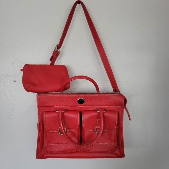 Dooney & Bourke Handbags - Dooney & Bourke Red Pebbled Leather Tote Bag Crossbody Purse Wallet